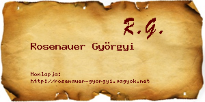 Rosenauer Györgyi névjegykártya